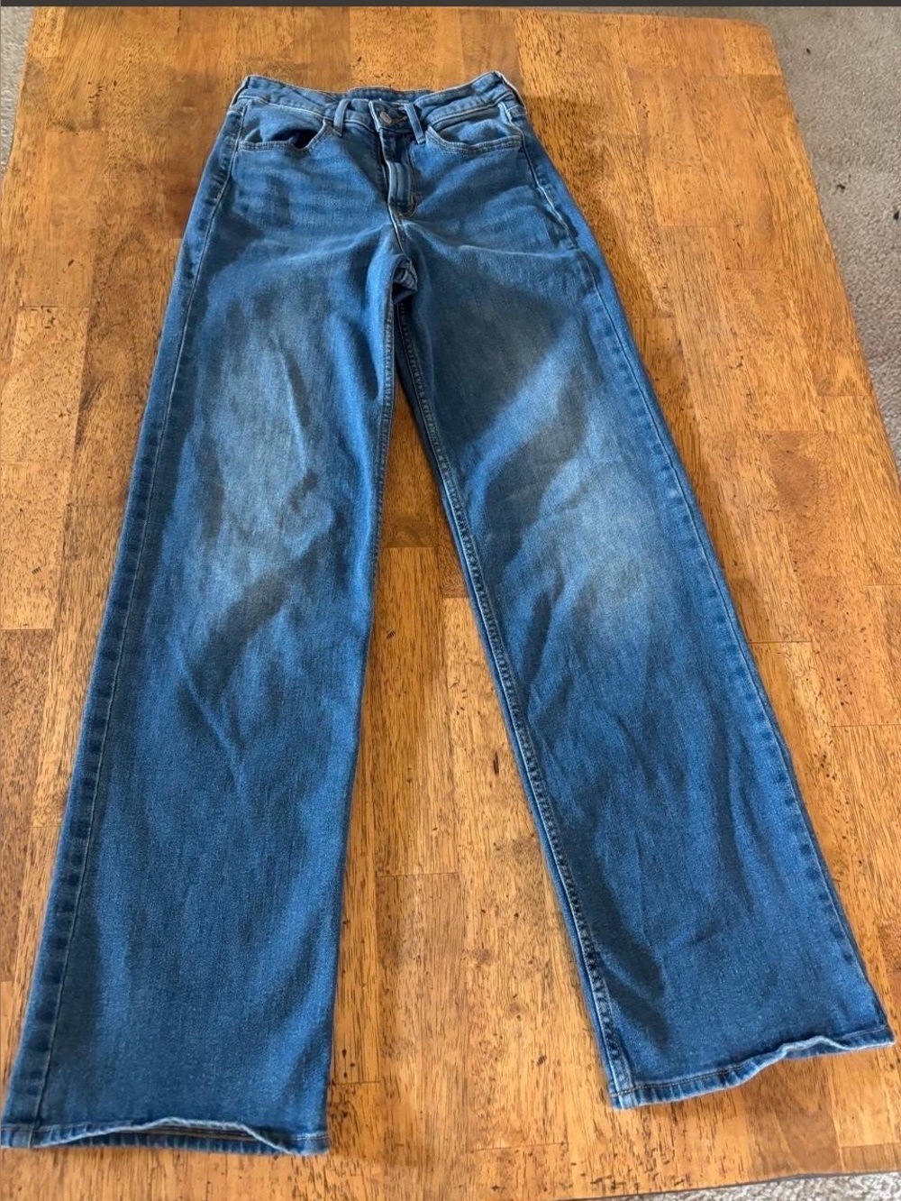 Old Navy High-Rise WOW Wide Leg Jeans Womenās 2 Long Blue Denim